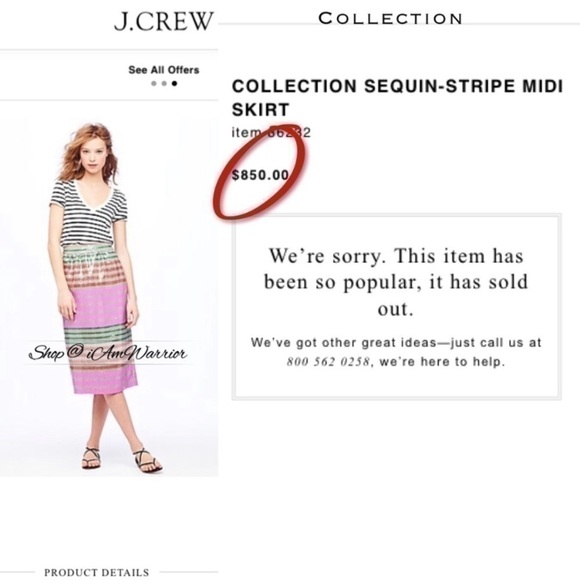 J.Crew Collection multi striped sequin midi skirt *Shop@iAmWarrior - Picture 10 of 17